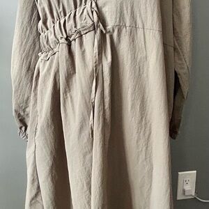 Khaki Green Long Sleeve Dress